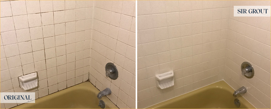 Shower Walls Before and After Our Caulking Services in Palmetto